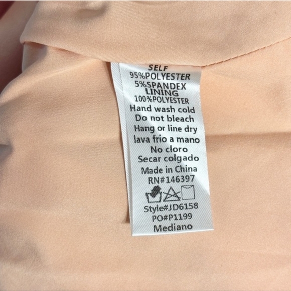 ENDLESS BLU Satin Ruched Mini Skater Dress in Apricot Orange Size Medium - Picture 9 of 11
